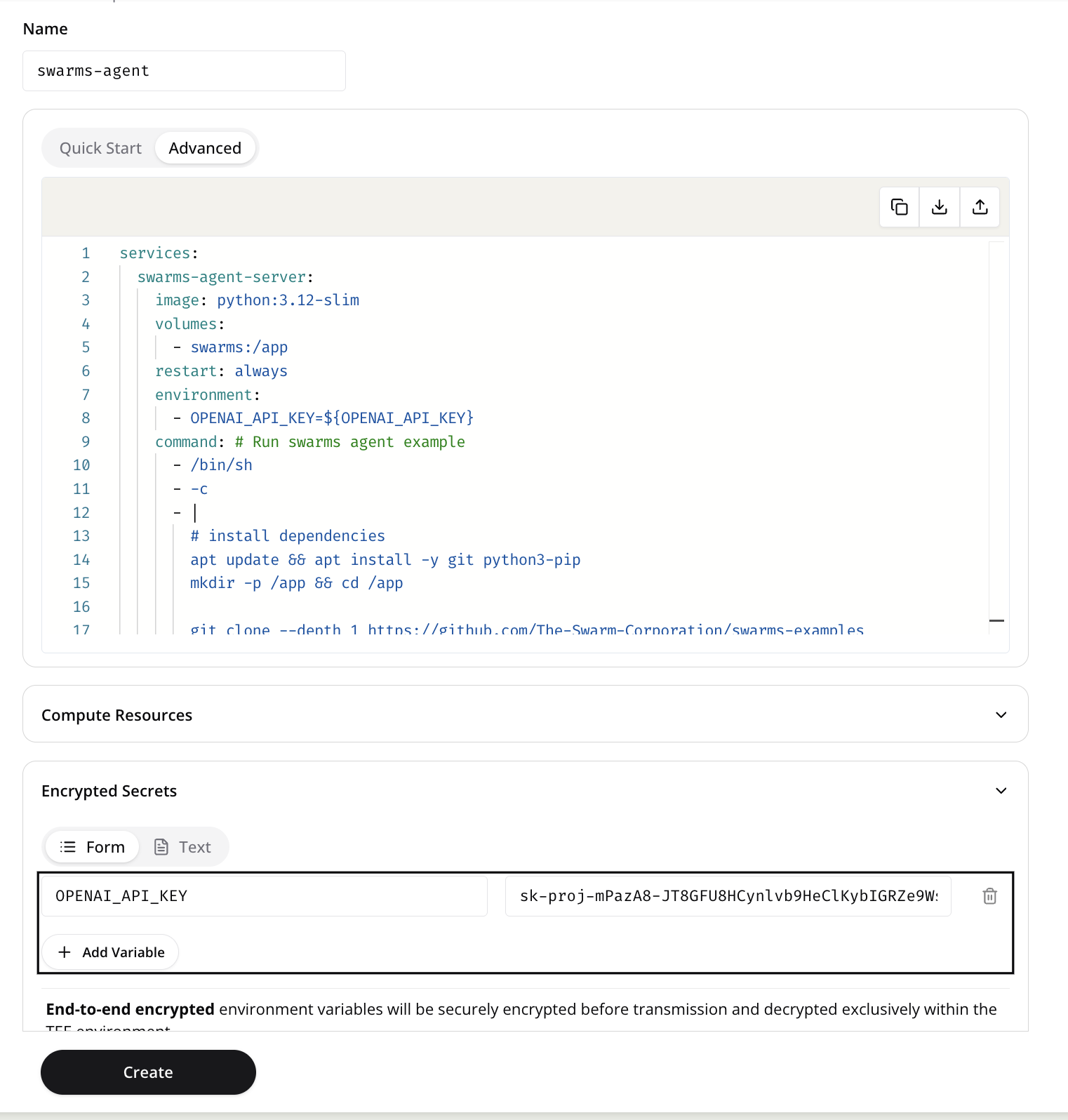 Creating a Swarms agent on Phala Cloud