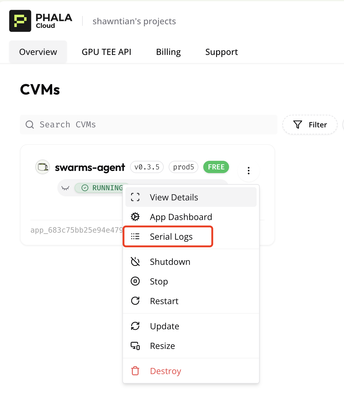 Agent initialization logs
