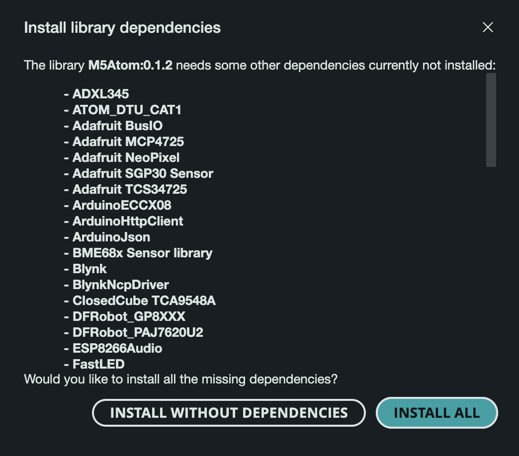 Install all M5Atom dependencies